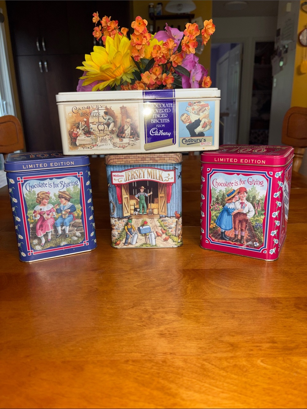 Vintage Decorative Biscuit Tins - Multicolor Set